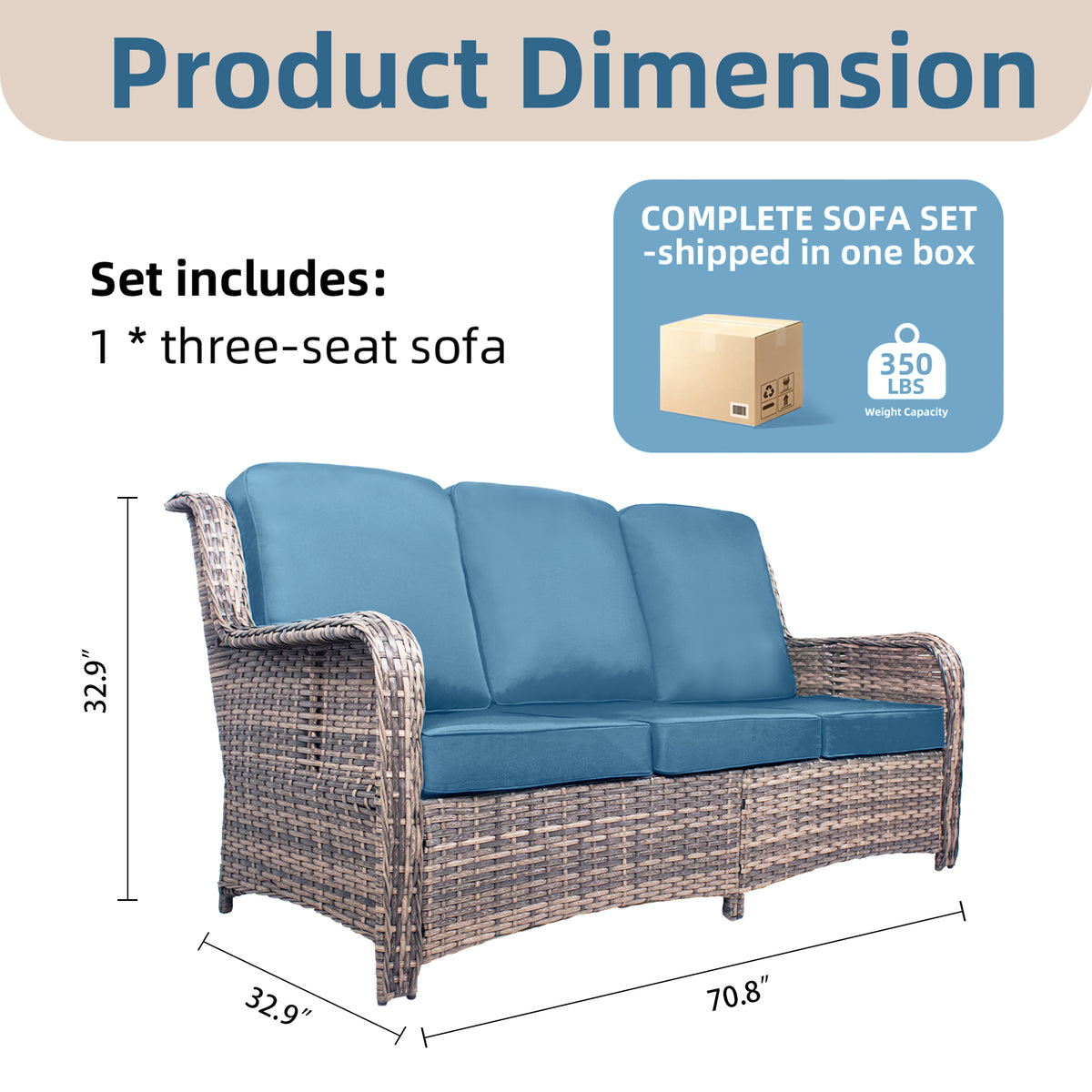 Luxury Double-Strand Wicker Patio Furniture Set with High-Back Seating & Cushions