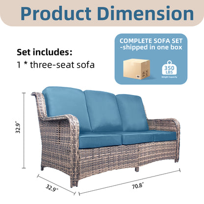 Luxury Double-Strand Wicker Patio Furniture Set with High-Back Seating & Cushions