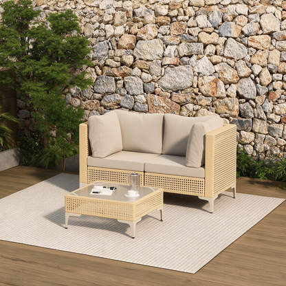 Bohemian Outdoor Wicker Modular Sectional Sofa Set with Cushions – 3–9 Piece Configurations