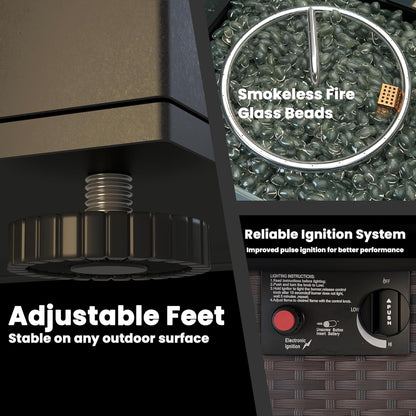 28-Inch/43-Inch Propane Fire Pit Table for Outdoor Patio