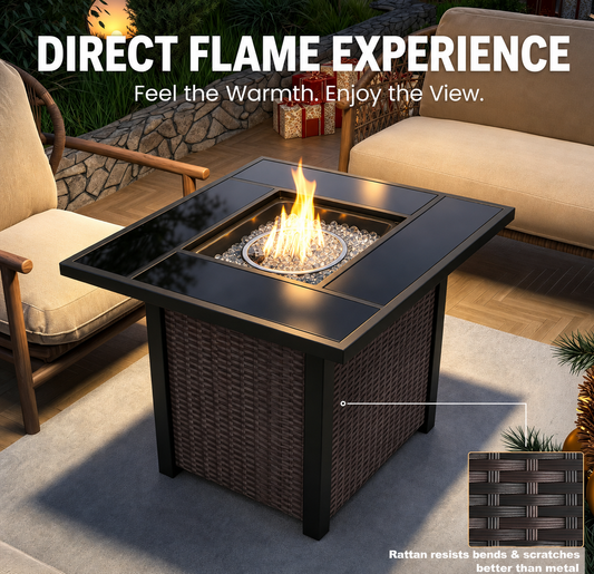 28-Inch/43-Inch Propane Fire Pit Table for Outdoor Patio
